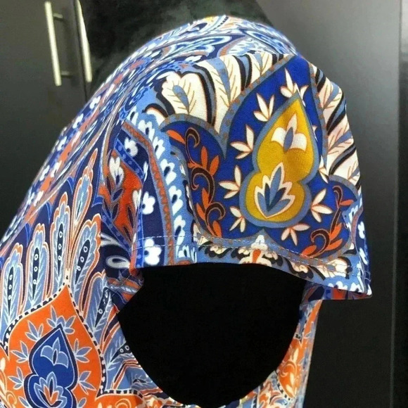 Liz Claiborne Short Cap Sleeve,pattern,round neck,soft light,stretch - Picture 5 of 10